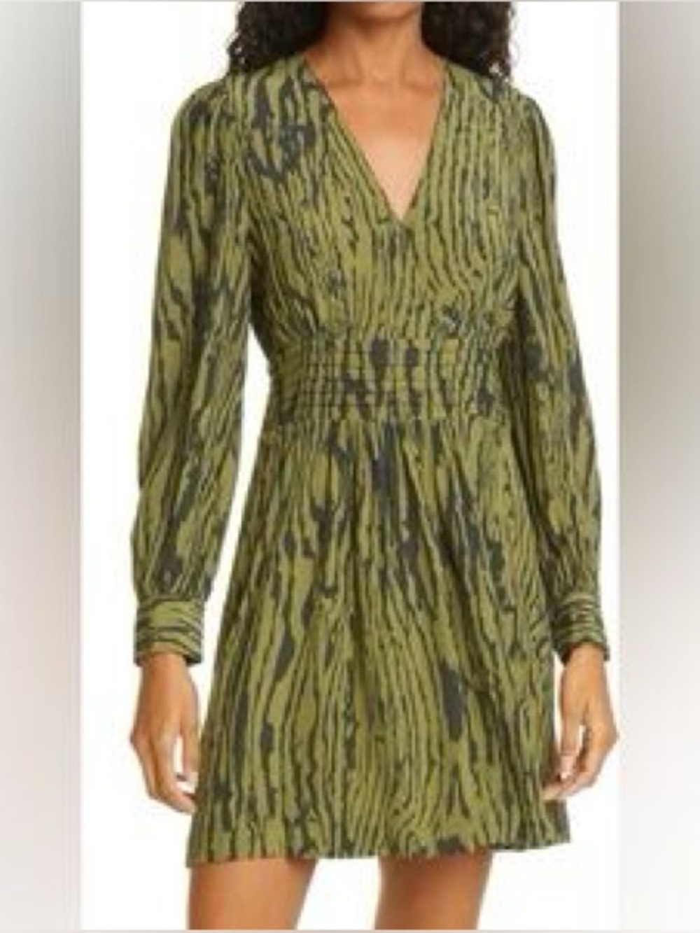 Baum und Pferdgarten Olive Wood Grain Print Dress